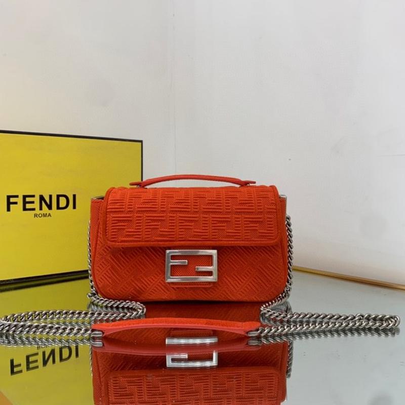 Fendi Clutches Shoulder Bag 8BR793 cloth orange red